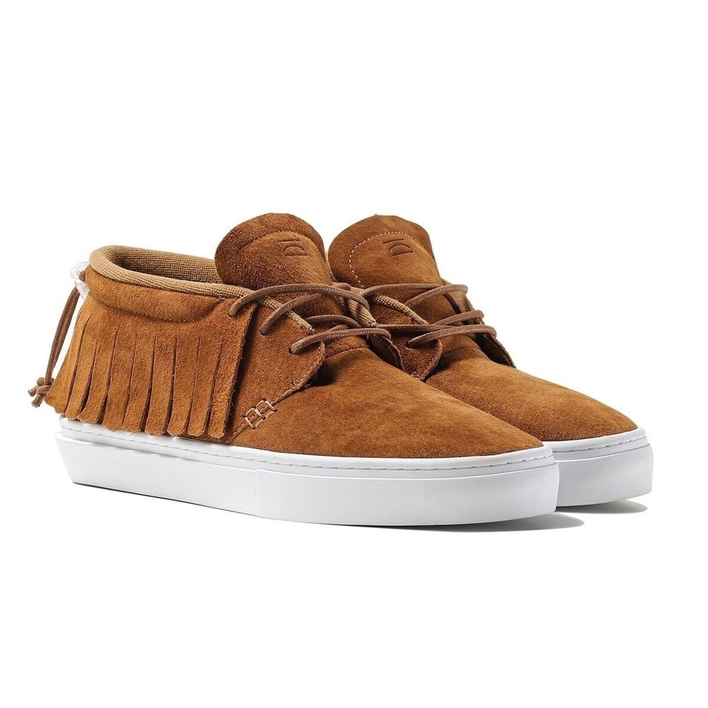 CLEAR WEATHER One-O-One Honey Suede Light Brown Fringe Shoes Size 8 BNIB